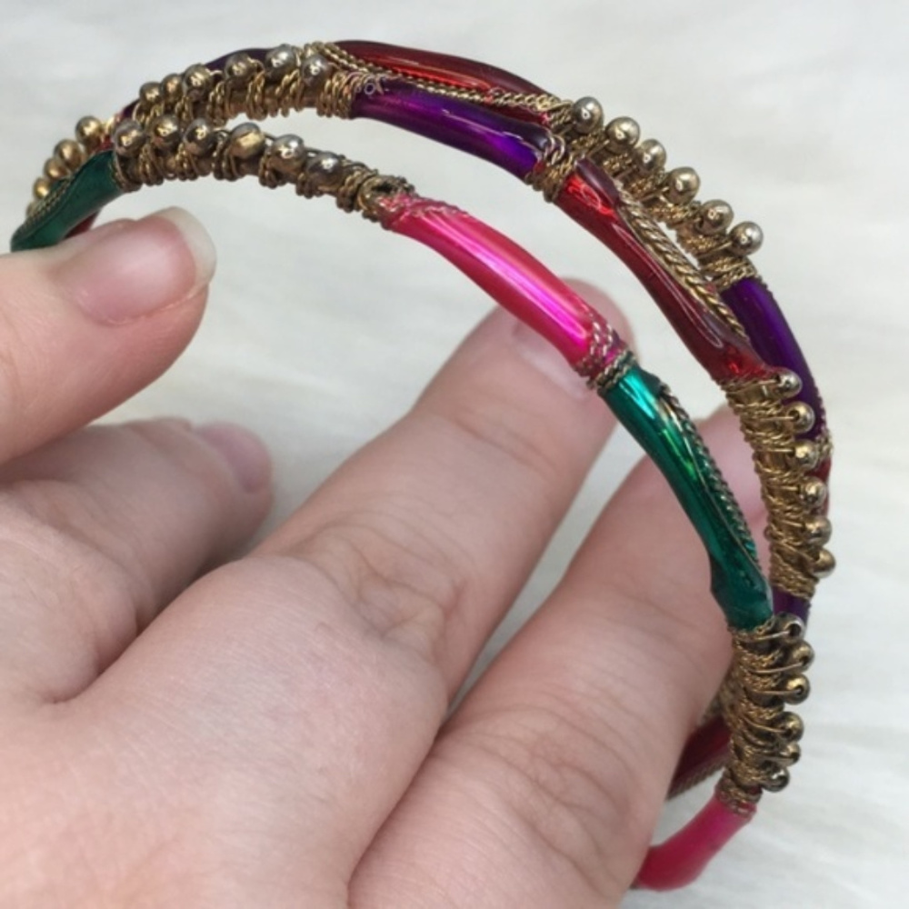 Multi-Colored India 3-Piece Stacking Bangle Set - image 8